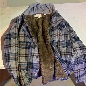 Weatherproof Vintage Gray and Brown Sherpa Jacket